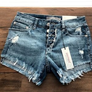 NWT Just Black Kam Button Down Shorts Size Small